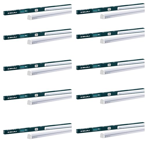 20W Cool Day Light LED Tubelight (Pack Of 10) | LED Tube Light For Home | IR Free | UV Free | Voltage Surge Protection Of 4 KV | Bright & Energy Effic