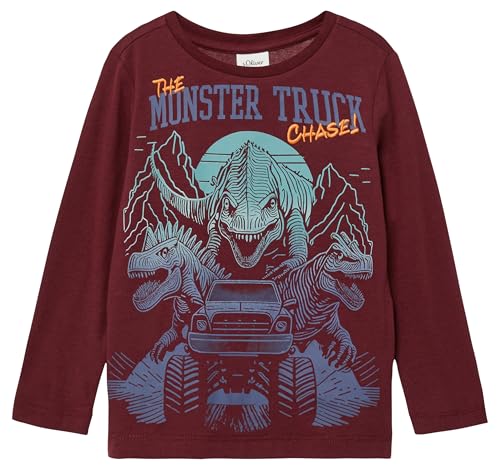 (-25%) s.Oliver Junior Jungen T-Shirt – Langarm, Dino-Print, Stickerei