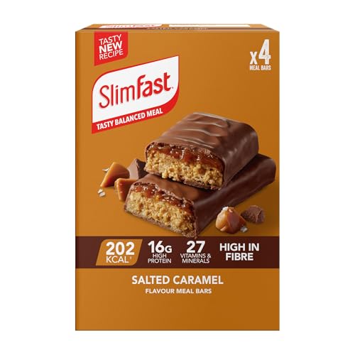 SlimFast Snack Bar • Salted Caramel Flavour • 4 x 60g Bars