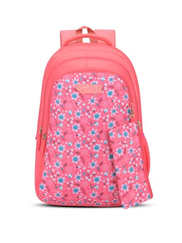 Amber 36L Pink Backpack | Fits Upto 15 Inch Laptop | Organizer & Bottle Holder |Pencil Pouch | Gift for Men, Women, Boys, Girls | Laptop Sleeve for Sc