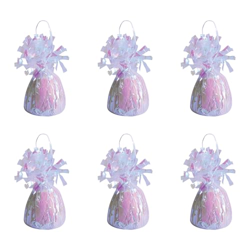 Beistle Metallic Wrapped Balloon Weight – 6 Pack, Opalescent Balloon Centerpiece and Bouquet Holders, Party Decoration Accessories and Event Décor for Birthdays, Weddings and Graduation Parties, 6 Oz