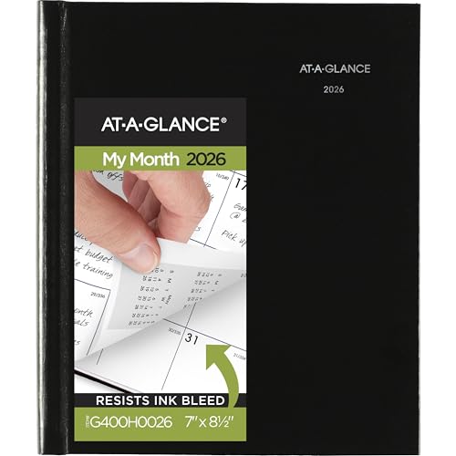 AT-A-GLANCE 2026 Planner, Monthly, 7" x 8.5", Medium, Hardcover, DayMinder, Black (G400H0026)