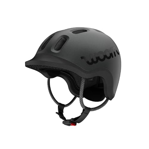 woom Ready Kids' Helmet, Adjustable Pinch-Free Children's Helmet with Reflective Details for Bicycle Riding, Roller Skating & Scooting, for Boys & Girls (Ages 1-14) - Charcoal Metallic - Medium