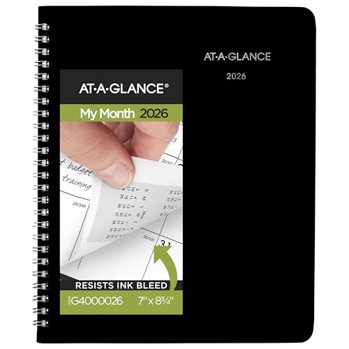AT-A-GLANCE 2026 Planner, Monthly, 7" x 8-3/4", Medium, DayMinder, Black (G4000026)