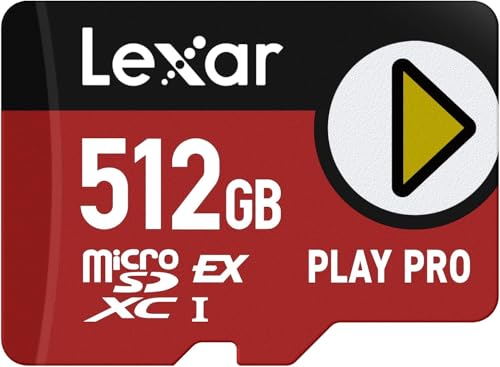 Lexar 512 GB Play PRO microSDXC Express-Karte, UHS-I, C10, U3, V30, A2, Full-HD, 4K-Video, bis zu 900 MB/s Lesen, für Nintendo Switch 2, ASUS ROG Ally