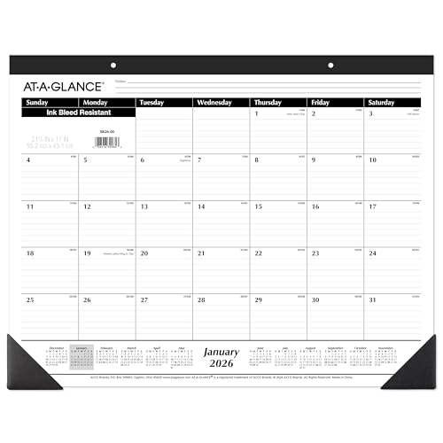 AT-A-GLANCE 2026 Desk Pad Calendar Monthly SK240026