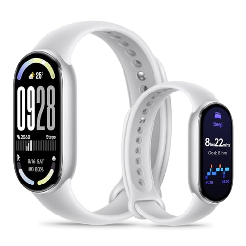 (-33%) Xiaomi Smart Band 10, Smart Watch,Fitness-Tracker, 1,72" AMOLED Display, 21 Tage Akku, 5ATM Wasserdichtigkeit, SPO₂ & Herzfrequenzmessung, Schlafüberwachung,150+ Sportmodi, Silber