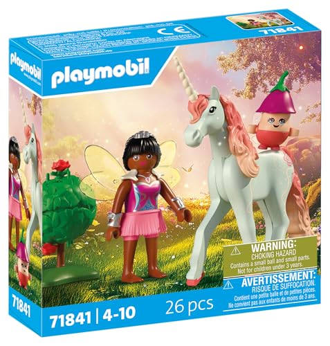 Playmobil | Magic Unicorns | Unicornio arcoíris con hada | Con accesorios intercambiables y detalles mágicos | Regalo perfecto para niños a partir de 4 años | 71840