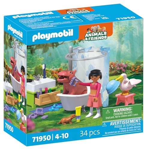 (-40%) PLAYMOBIL | Animals & Friends | Tierischer Badespaß | Spielzeug ab 4 Jahren | Geschenk für Kinder | Fördert Kreativität & Umgang mit Tieren | Pflege und Baden der Tiere mit Zubehör | 71950
