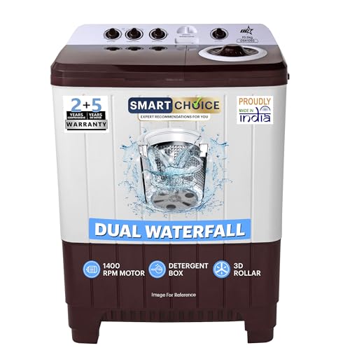 OG Star Smart Choice 10.5 Kg Semi-Automatic Top Load Washing Machine | 1400 RPM Powerful Motor | 3D Rollers | Dual Waterfall | Built-in Detergent Box 