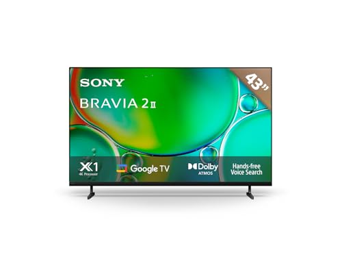 Sony BRAVIA 2 II 43 Inch 4K Ultra HD LED Smart TV with Google TV and Exclusive Features for PlayStation®5 (K-43S20M2), 2025 Model 43 TV Only