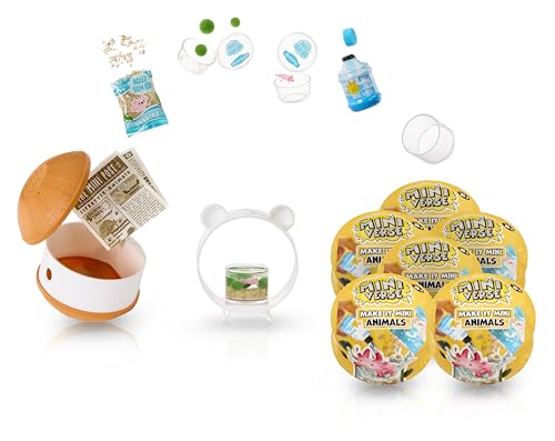 MGA's Miniverse - Make It Mini Animals 6-Pack, Mini Collectibles, Mystery Blind Packaging, Miniatures, DIY, Crafts, Resin Play, Replica Animals, Replica Habitats, NOT EDIBLE, Collectors, Gifts, 8+
