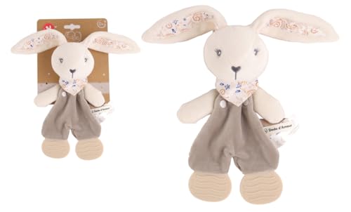 ⚡ BLITZDEAL (-69%) DODO D'AMOUR - Beißring-Kuscheltier - Hase - 053958 - Braun - Kuscheltier - Geburt - Plüschtier - Baby - Beruhigend - Weich - Waschbar - 25 cm x 10 cm - Ab 0 Monaten