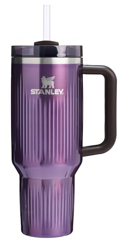 Stanley Quencher H2.0 Tumbler with Handle and Straw 40 oz | Flowstate 3-Position Lid | Cup Holder Compatible for Travel | Insulated Stainless Steel Cup | BPA-Free | Fluted Wisteria Shine