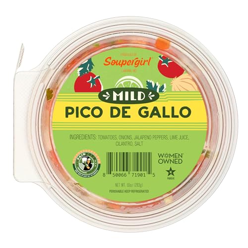 Soupergirl Pico de Gallo Mild Salsa | Fresh Chunky Salsa | Kosher, Preservative-Free, Women-Owned, Fair Food Certified, 10oz