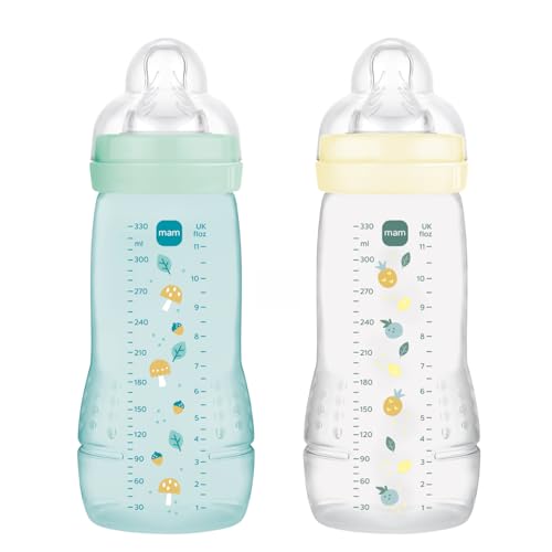 🔥 STARKER PREIS (-35%) MAM | Easy Active Fläschchen 6+ Monate, Farbe Eis + Perle (2 x 330 ml) – mit Silikonsauger, ultraschneller X-Geschwindigkeit, luftdichter Verschluss