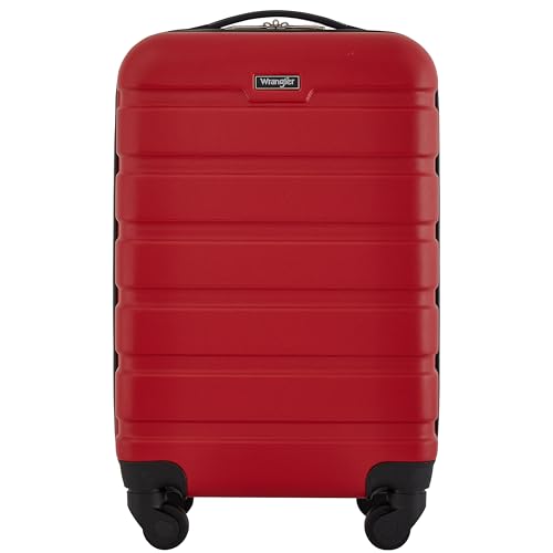 Wrangler Hardside Spinner Carry-On Luggage, Salsa Red, 22-Inch