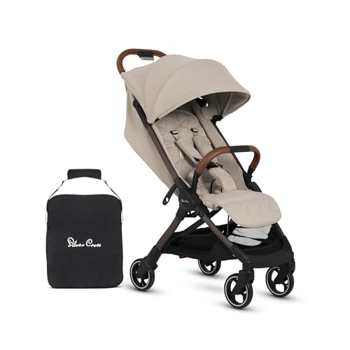 Silver Cross Clic 2 Compact Stroller & Travel Bag, Birth to 22kg, Latte