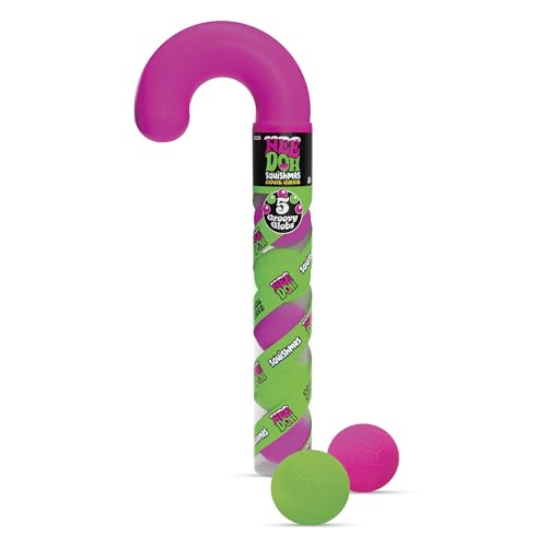 NeeDoh - Cool Cane with 6 Teenie NeeDohs - Soft Sensory Fidget Toy - Collectible Stress Balls - Ages 3+