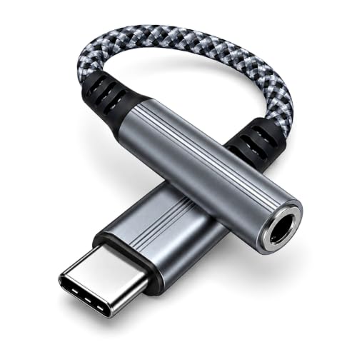 Humble Type-C to 3.5mm Audio Jack Adapter with DAC, Type-C Headphone AUX Converter for iPhone Series 17/16/15, Samsung Galaxy, OnePlus, Google Pixel, 