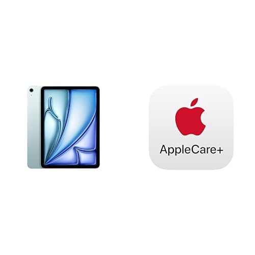 Apple iPad Air 11-inch with M3 chip Built for Apple Intelligence, Liquid Retina Display, 128GB, 12MP Front/Back Camera, Wi-Fi 6E, Touch ID, All-Day Battery Life — Blue with AppleCare+ (2 Years)