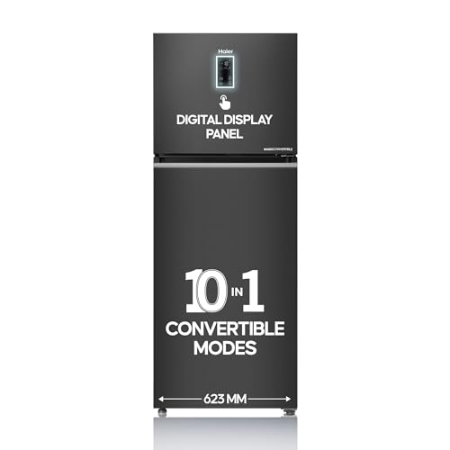 Haier 328 L 3 Star Frost Free Top Mount Double Door Refrigerator | Convertible 10-in-1 | Digital Display Panel | Triple Inverter | Twist Ice Maker (20