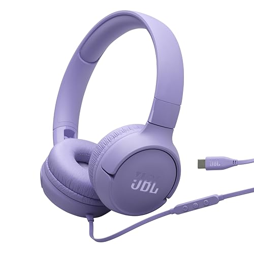 JBL Tune 520C – USB-C-On-Ear-Kopfhörer mit Hi-Res-Audio-Unterstützung, Reiner Bass-Sound, Bequeme Passform, USB-C-Konnektivität, 3-Tasten-Fernbedienun