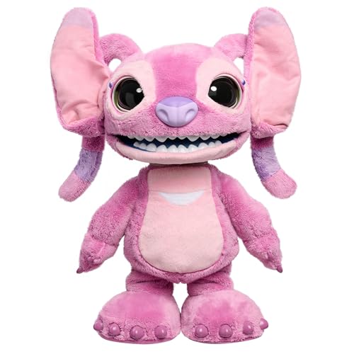 Just Play Disney Stitch Ultimate Angel Interactive 17" Plush Toy, 100+ Sounds & Reactions, Moves Like a Real-Life Angel, Amazon Exclusive, Toy for Fans, Girls, Boys, Kids 3 and Up