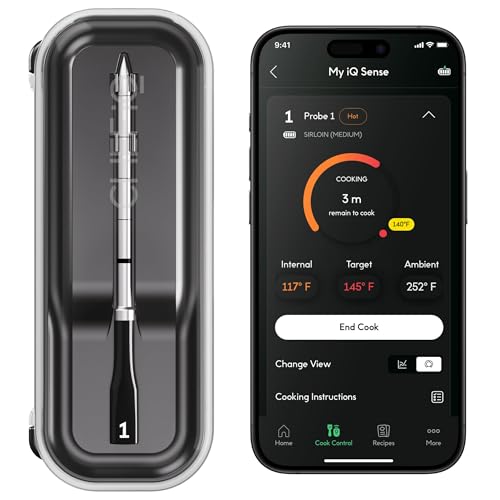 CHEF iQ Sense | Smart Wireless Meat Thermometer | Ultra-Thin Probe | WiFi Unlimited Range | 1000°F Heat Safe | 5 Sensor