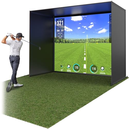 GoSports 12 x 9 ft Golf Simulator Enclosure Net - Complete Set with Frame and HD Impact Screen Kit