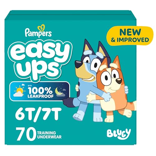 Pampers Training Pants - Easy Ups Boys & Girls Bluey - Size 6T-7T, 70 Count, Children's Potty Underwear