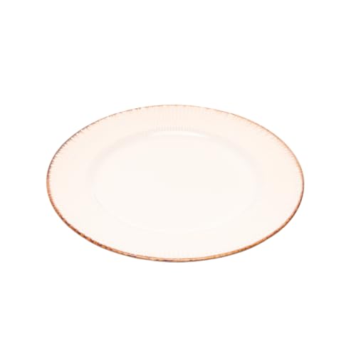 LYOR - Prato Raso de Cerâmica Linear Branco 27cm