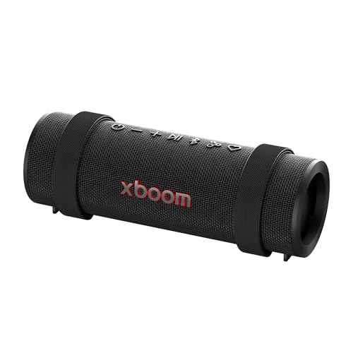 LG XBOOM GRAB Portable Bluetooth Speaker Tuned by will.i.am, Peerless Dome Tweeter, AI Sound, AI Lighting, Auracast Multi-Speaker Connectivity, 20H Ba