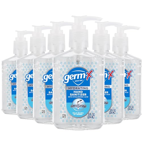 Germ-X Hydrating Hand Sanitizer, with Hyaluronic Acid, 1L Bulk Pack, No Rinse Formula, Sanitizing Liquid Gel for All Skin Types, Formulated without Parabens, Phthalates & Dyes