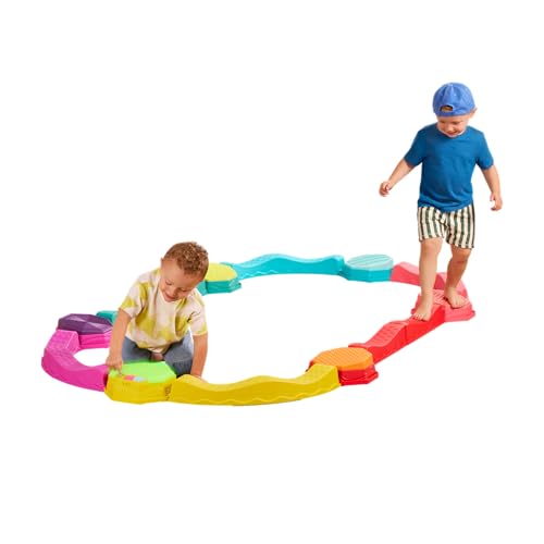 B. toys – Balance Beam for Kids – Musical Games & Activities – 5 Sensory Stones, 8 Wavy Beams & 1 Musical Pod – Indoor Active Play – 3 Years + – Balance & Groove Set