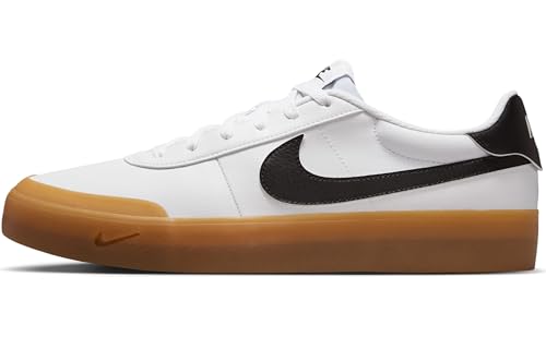 Nike Men's Court Shot Sneaker, White/Black/Gum Light Brown, 13