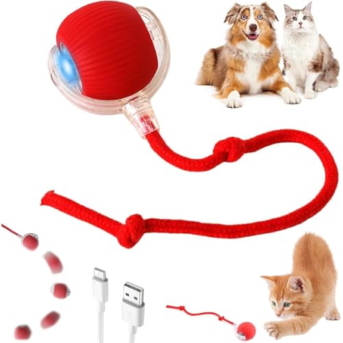 Interactive Cat Toys Ball – Smart Rolling LED Ball, Automatic & USB Rechargeable Motion Activate for Indoor Kitten Puppy Dog cat- Pet Exercise, IQ Tra
