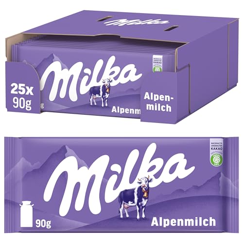 (-36%) Milka Alpenmilch-Schokolade, 90 g (25er-Pack)