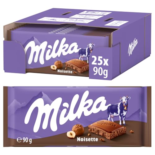 🔥 STARKER PREIS (-55%) Milka Noisette Alpenmilch Schokoladenriegel, 90 g (25er-Pack)