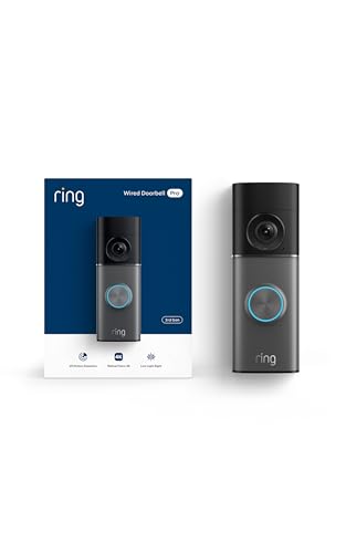 Ring Wired Doorbell Pro (Newest Model) — Retinal 4K with wide-angle video, 10x Enhanced Zoom, and Low-Light Sight, Deep Silver