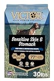 VICTOR Super Premium Dog Food — Sensitive Skin and Stomach — Beef Meal & Brown Rice Recipe Dry Kibble — Gluten Free, No Chicken, Ideal for Dogs with Allergies — Adult and Puppy Food, 30 lb