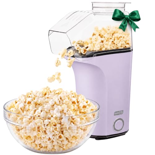 DASH Máquina de fazer pipoca de ar quente com copo medidor para porção de grãos de milho + manteiga derretida, 16 xícaras - lavanda