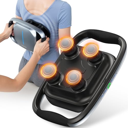(-42%) Massagepistole mit 4-Kopf-Tiefenmassagegerät für Rücken,Geschenk für Männer