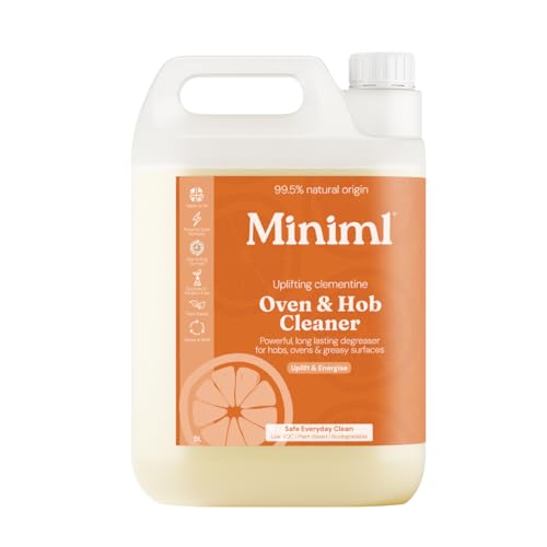 Miniml Oven & Hob Cleaner, 5L Refill - Clementine Citrus Scent, Powerful Grease & Grime Remover, Solvent-Free, Cruelty-Free, Vegan, Natural & Plant-Based, Quick Dry Cleaning Formula Bulk Buy