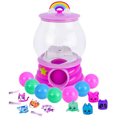 Gumball Magic Gumball Machine Toy – Interactive Light Up Surprise Machine with 7 Gumball Reveals, Squishy Fidget Toys, P