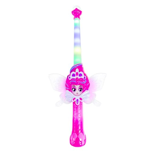 Of Dragons, Fairies, and Wizards – Magic Pink Fairy Wand with Fern – Interactive Light-Up Wand with Color Screen, Fairy Wings & 60+ Spells and Animations – Ages 4+