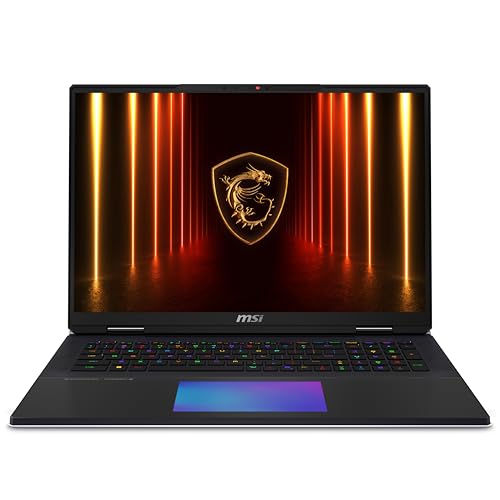 MSI Titan 18 HX AI 18" 120Hz MiniLED UHD+ Gaming Laptop: Intel Ultra 9-285HX, NVIDIA Geforce RTX 5090, 64GB DDR5, 6TB NVMe SSD, Thunderbolt 5, Wi-Fi 7, Win 11 Pro: Black A2XWJG-614US