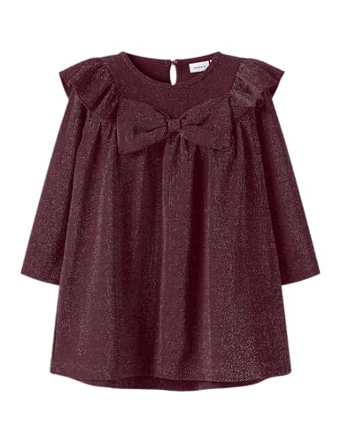 (-44%) NAME IT Mädchen Nmfroisin M Ls Dress, Burgundy, 110 cm