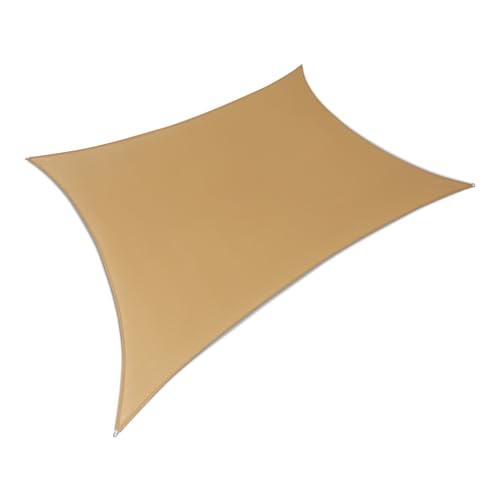 Amazon Basics Outdoor Patio Sun Shade Sail with UV Block, 10&#x27; x 13&#x27;, SandTOPINSTALL Foldable Windshield Sunsh