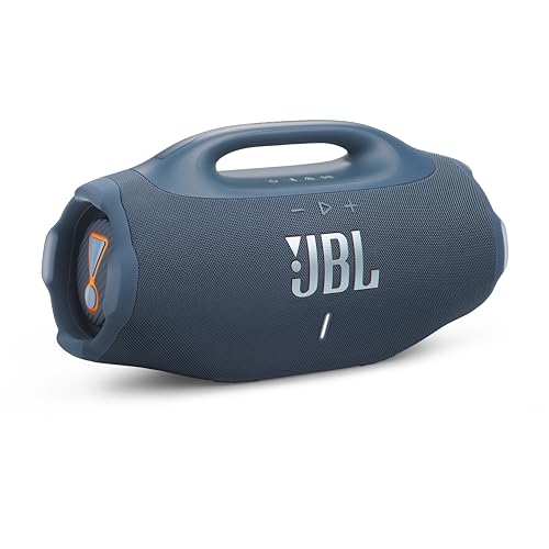 JBL Boombox 4 - Most Powerful Portable Waterproof Speaker with Massive Pro Sound, Up to 34 Hours of Playtime, & Multi-Speaker Connection by Auracast™ (Blue)